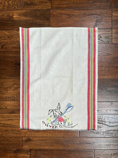 Vintage Linens - Embroidered Napkin Set - China, Silver, and Glasses