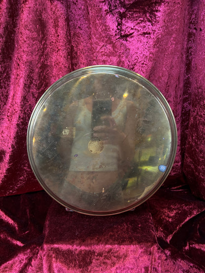 Vintage Brass Vanity Tray - Large Round Minimalist Perfume Display