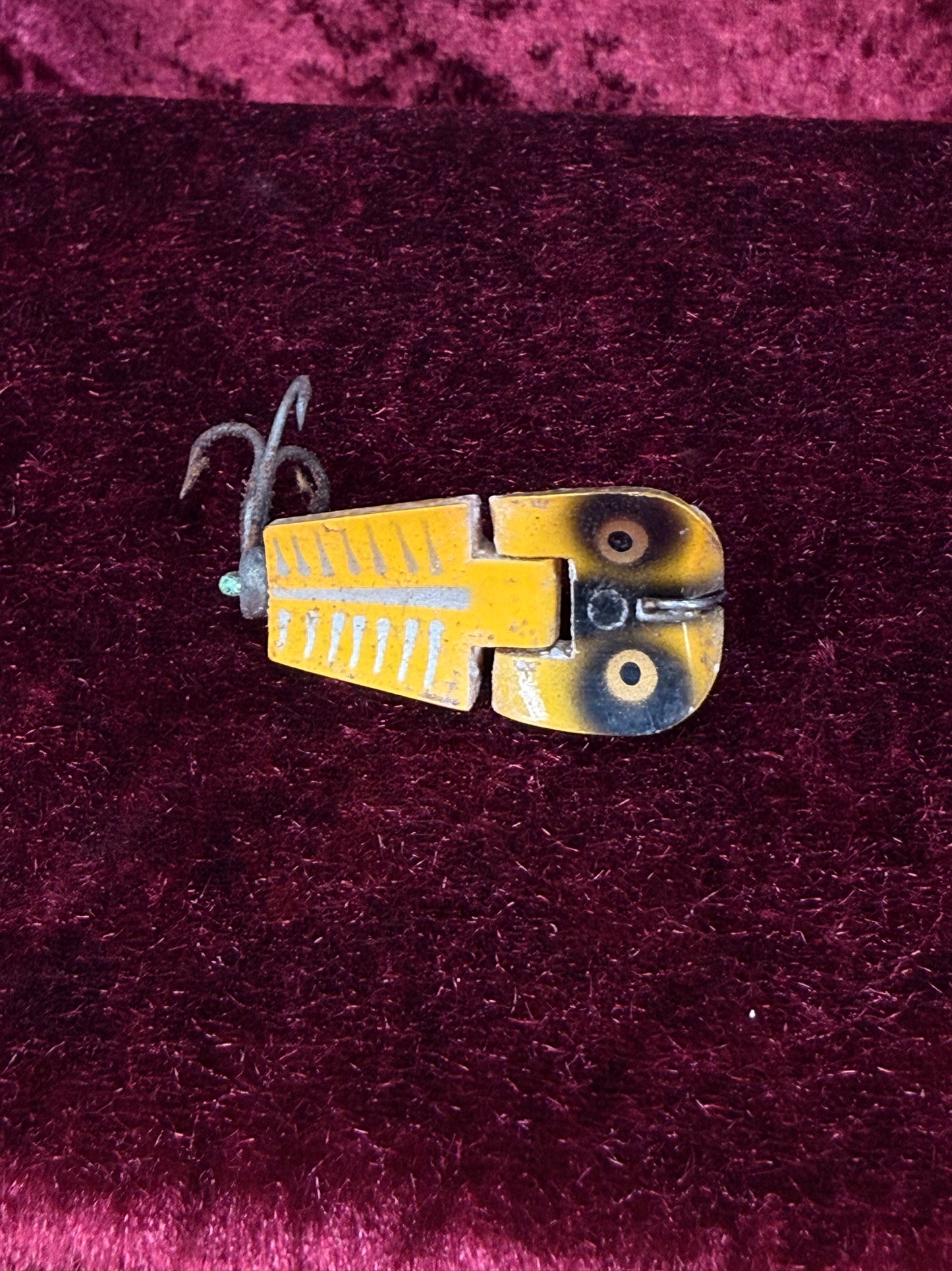 Vintage Wood Fishing Lure – Heddon Tiny Stingaree Yellow Scale Pattern