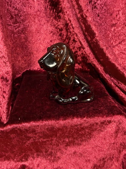 Vintage Glass Cologne Bottle – Avon Topaze Basset Hound Figural Decanter