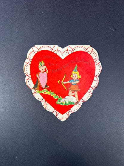 Vintage Ephemera - Valentine’s Day Card - Shootin’ For A Bang-Up Valentine - A-Meri-Card