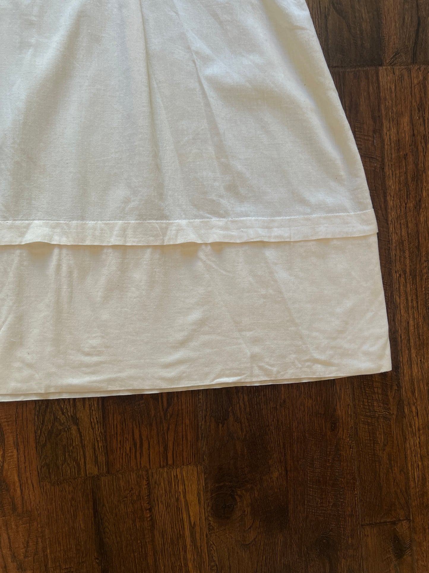 Vintage Handmade Cotton Linen Caftan - Pink Embroidered Boho Tunic Dress - Medium