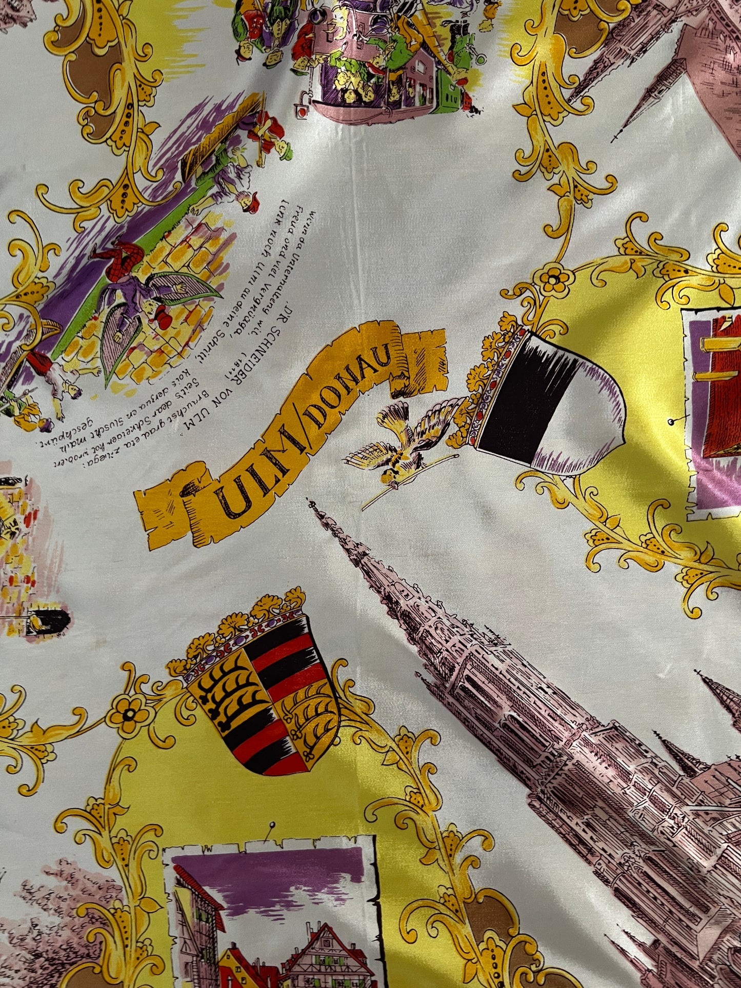 Vintage Souvenir Scarf - Ulm Germany Landmark Travel Square