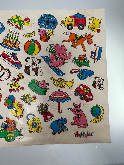 Vintage Sticker Sheet - 1980s Highlights Magazine For Kids - Unused