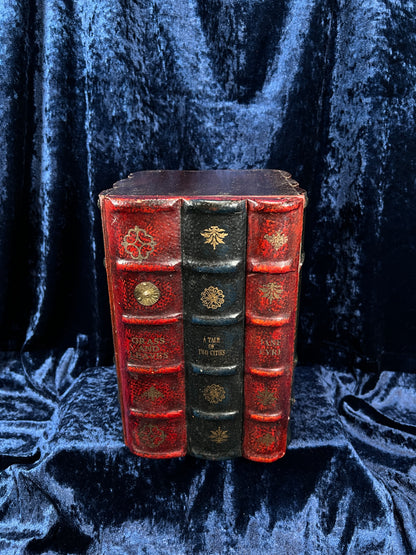 Vintage Faux Leather Book CD Storage Cabinet - Hidden Old Classics Library Blook Box