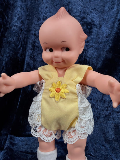 Vintage Vinyl Jesco Kewpie Doll – Posable Figure with Yellow Lace Outfit