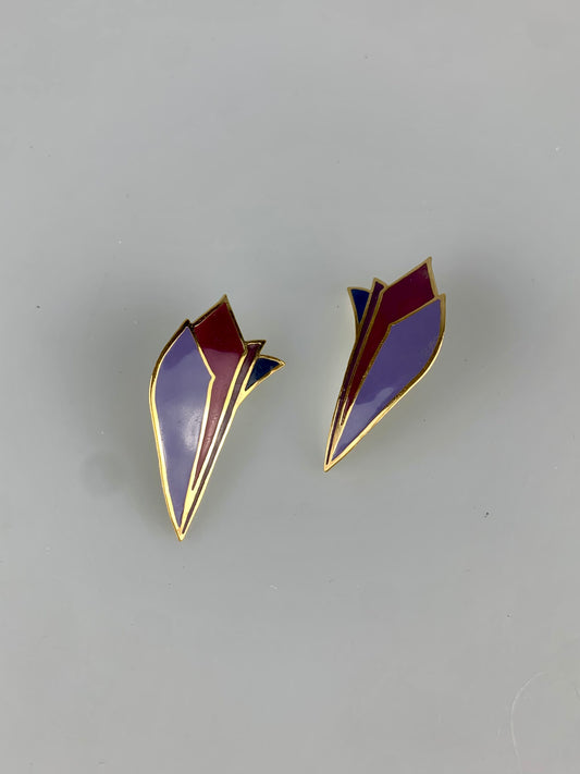 1980s Post Modern Enamel Earrings