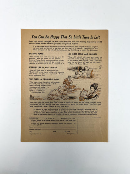Vintage Ephemera - Religious Pamphlet - Is Time Running Out For Mankind?