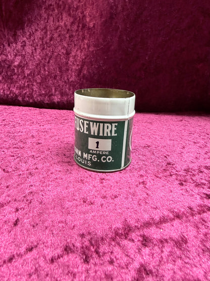 Vintage Bussmann Metal Fuse Wire Tin - 1 Amp Buss Fuses Advertising Can