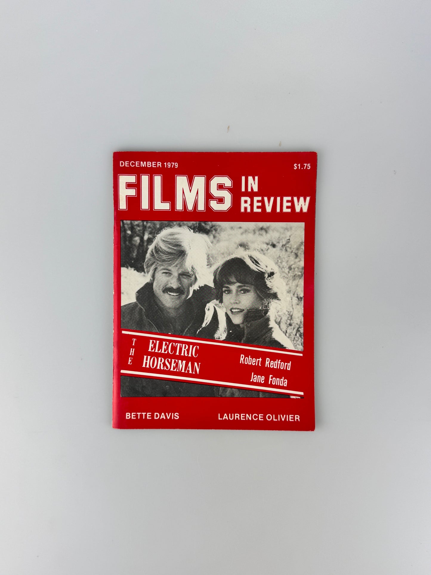 Films In Review Magazine - December 1979 - The Electric Horseman, Robert Redford, Jane Fonda, Bette Davis