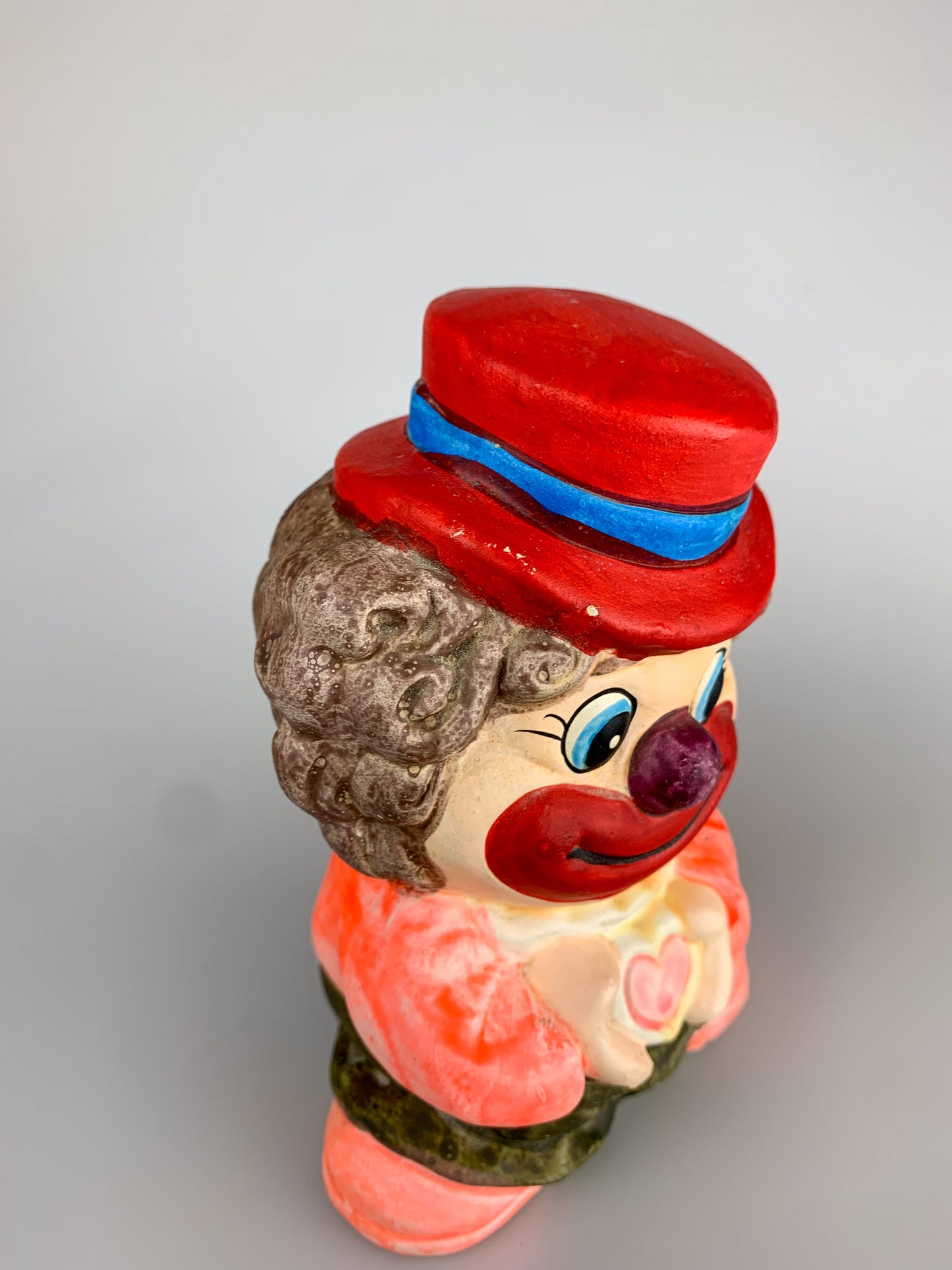 Vintage Chalkware Smiling Clown Coin Bank - Made In Taiwan