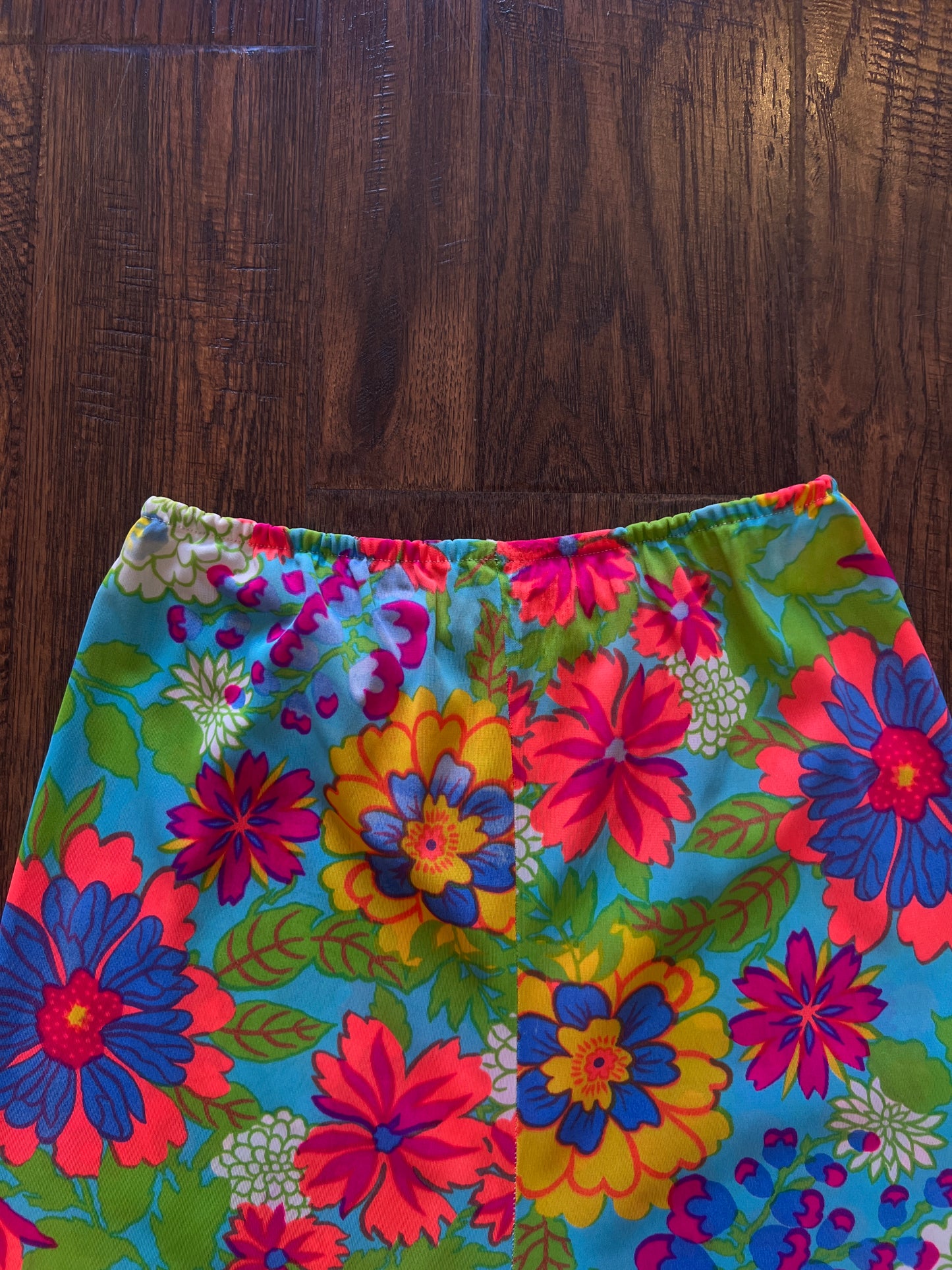 Vintage Handmade Slip Shorts - Psychedelic Floral Print - Small