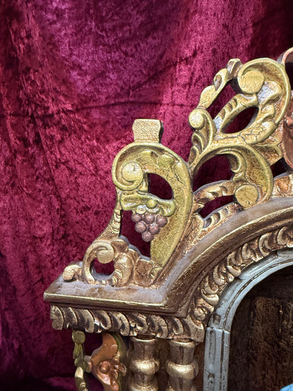 Vintage Hand Carved Wooden Altar - Immaculate Conception of Mary - Gold Shrine Devotional