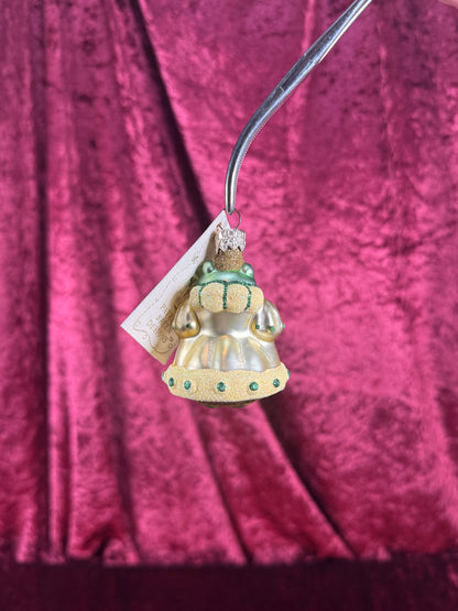 Vintage Christmas - Handblown Glass Ornament - Frog King - Patricia Breen - Poland - 2006