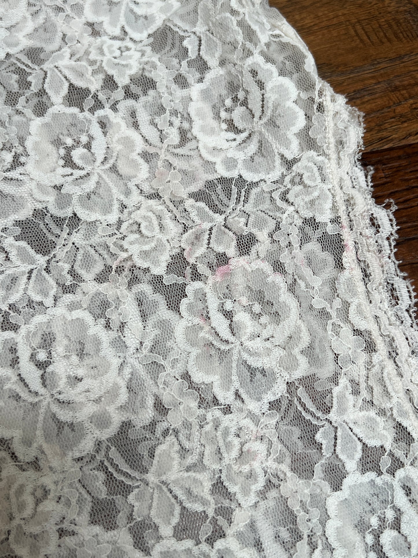 Vintage Clothing - Sheer Lace Tank Top - White English Roses - Medium