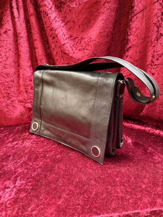 Vintage Accessories - Boscha Modell 1960s Black Leather Mod Shoulder Purse