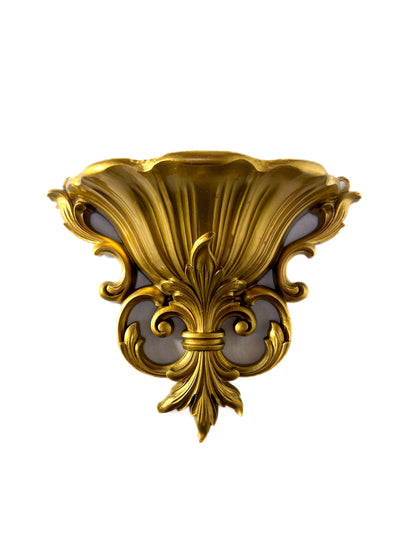 Vintage Home Decor - Gold Wall Pocket - Syroco - 1962 - Made In U.S.A.