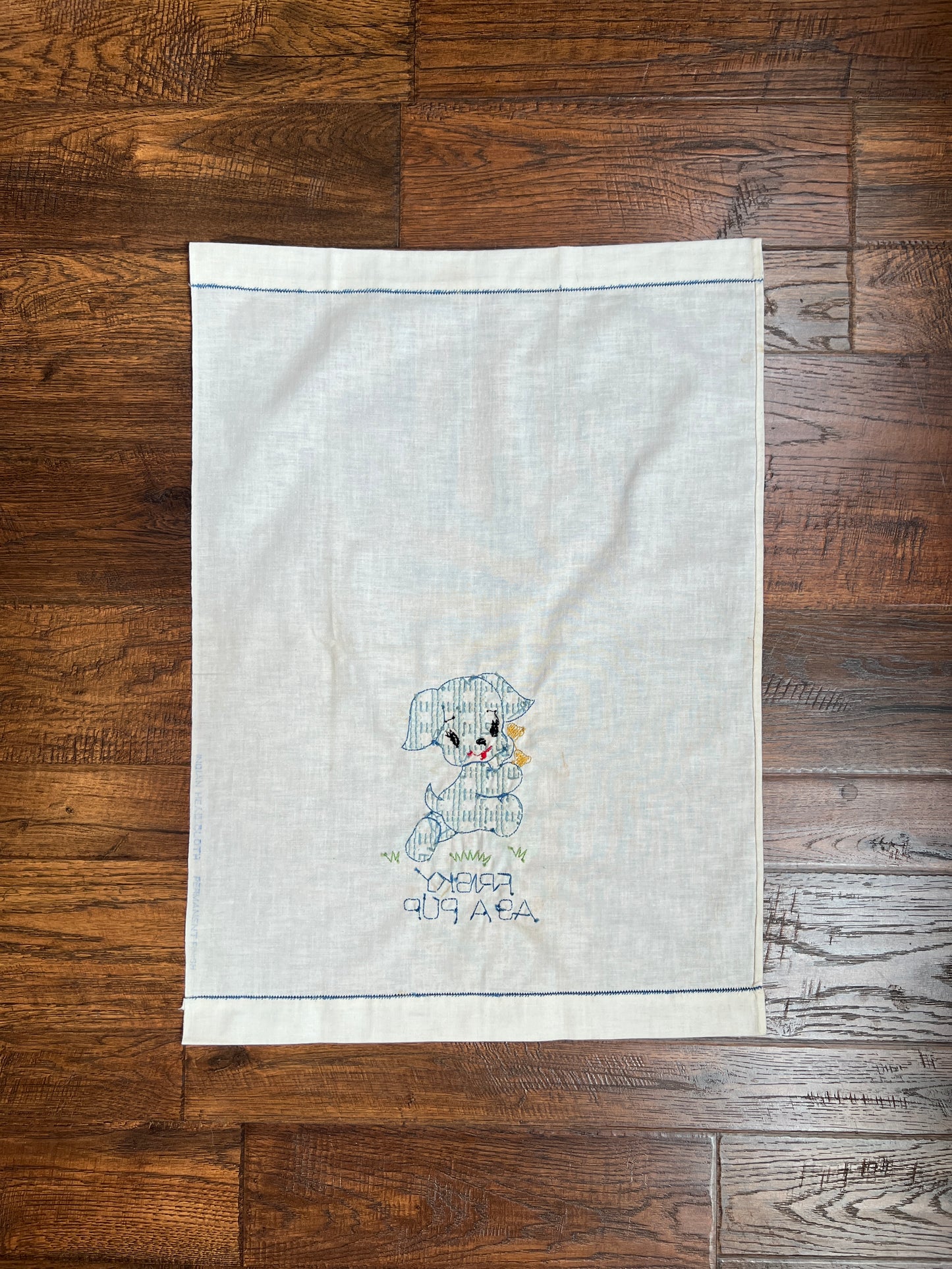 Vintage Linens - Anthropomorphic Embroidered Napkin Set - Hungry Bear, Stubborn Mule, Frisky Pup