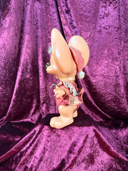 Vintage Collectible - Roy Des of Florida Mrs. Claus Mouse Bank - Troll Doll 1970s