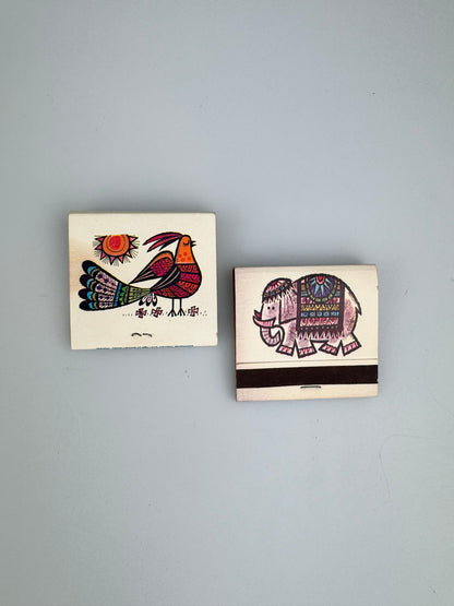 Vintage Matchbooks - Zaniez Lion - Rooster - Horse - Elephant