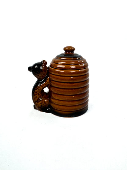 Vintage Mid Century Honey Pot Bear Hugging Bee Hive