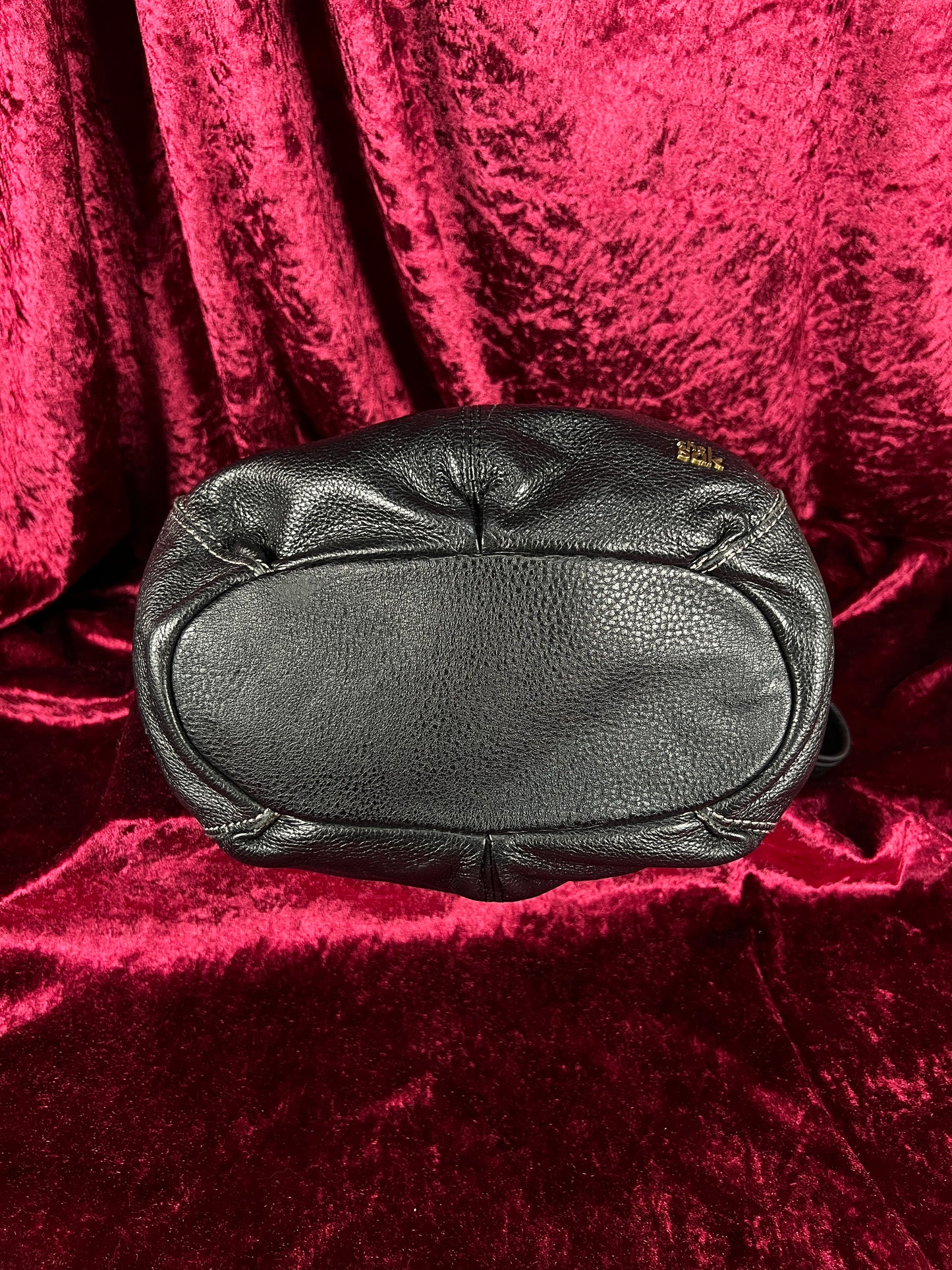 Vintage Leather Hobo Shoulder Bag - Black Pebbled Everyday Slouch Purse - The Sak