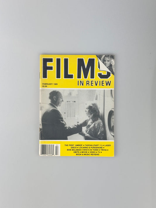 Films In Review Magazine - February 1989 - The First Amber, Tarzan, Laser Disc, Bob Balaban