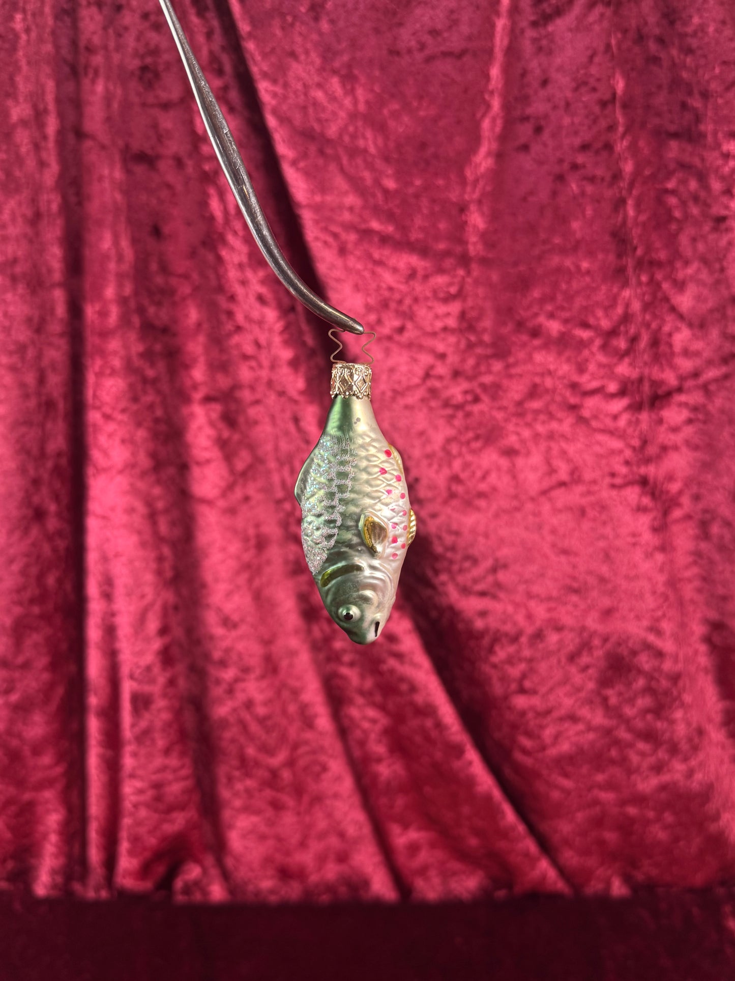 Vintage Christmas - HandblownGlass Ornament - Bass Fish - Inge Glas - Germany
