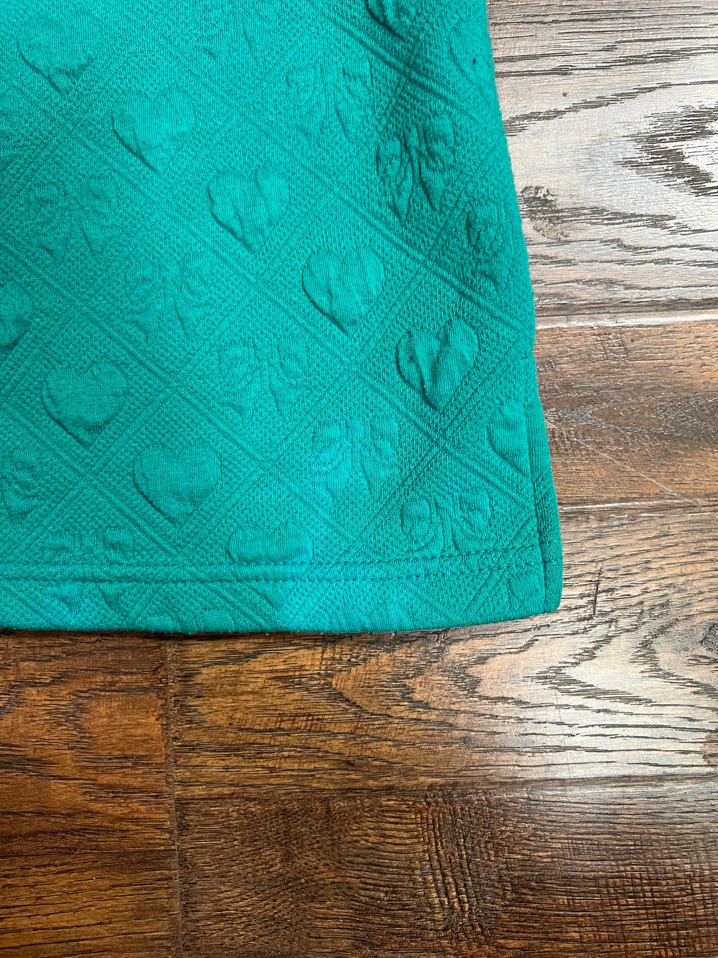 Vintage Clothing - Quilted Sweater - 3D Hearts & Bows - Green - Large - Michael Carrie