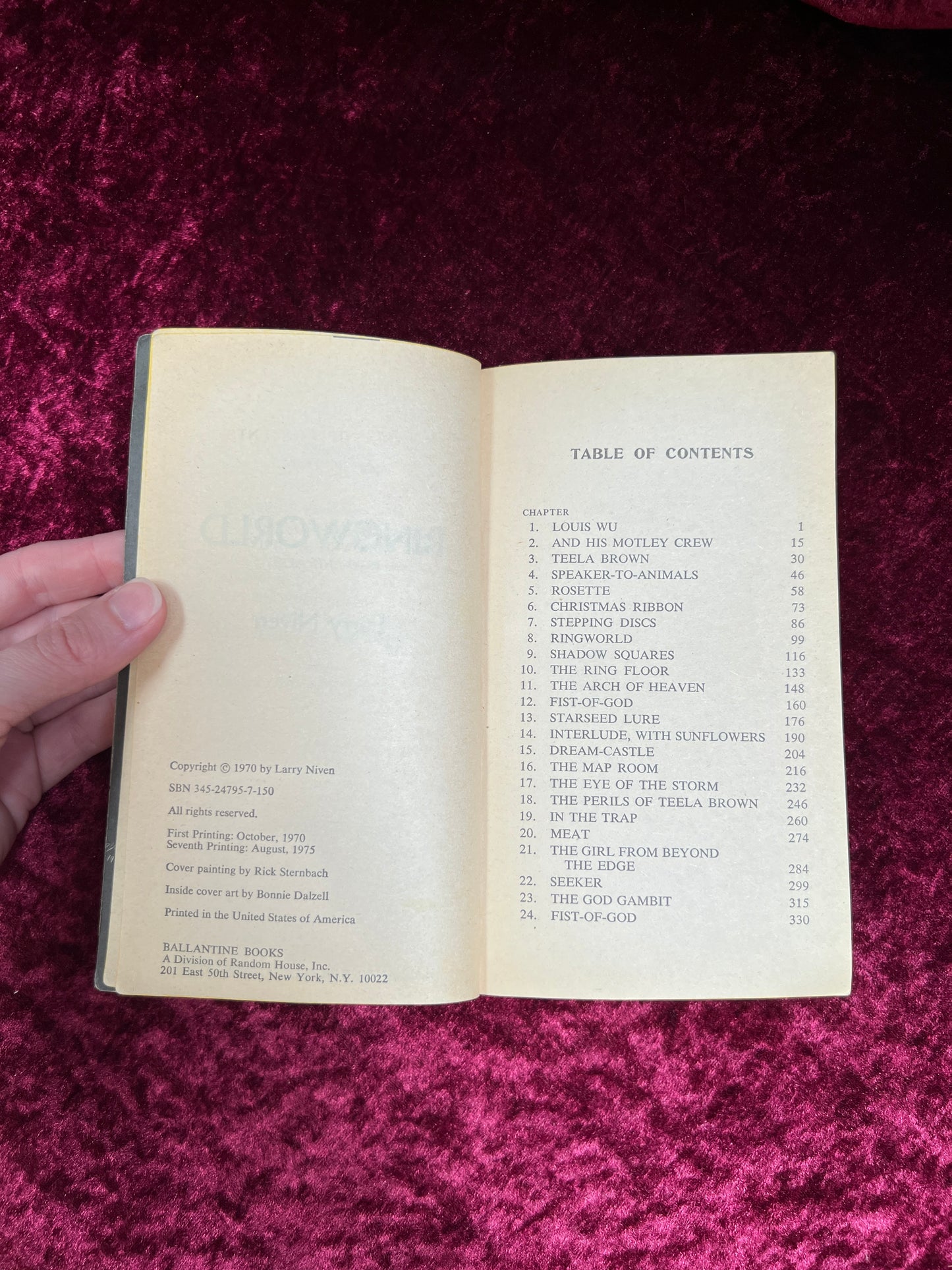 Vintage Paperback Book - Ringworld - Larry Niven - Ballantine 1975