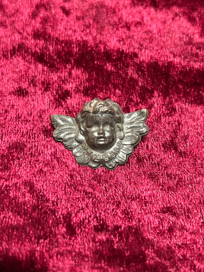 Vintage Jewelry - Brooch - Pewter - Winged Cherub - Salzburg