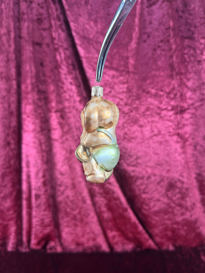 Vintage Christmas - Handblown Glass Ornament - Anthropomorphic Elephant Playing A Trombone