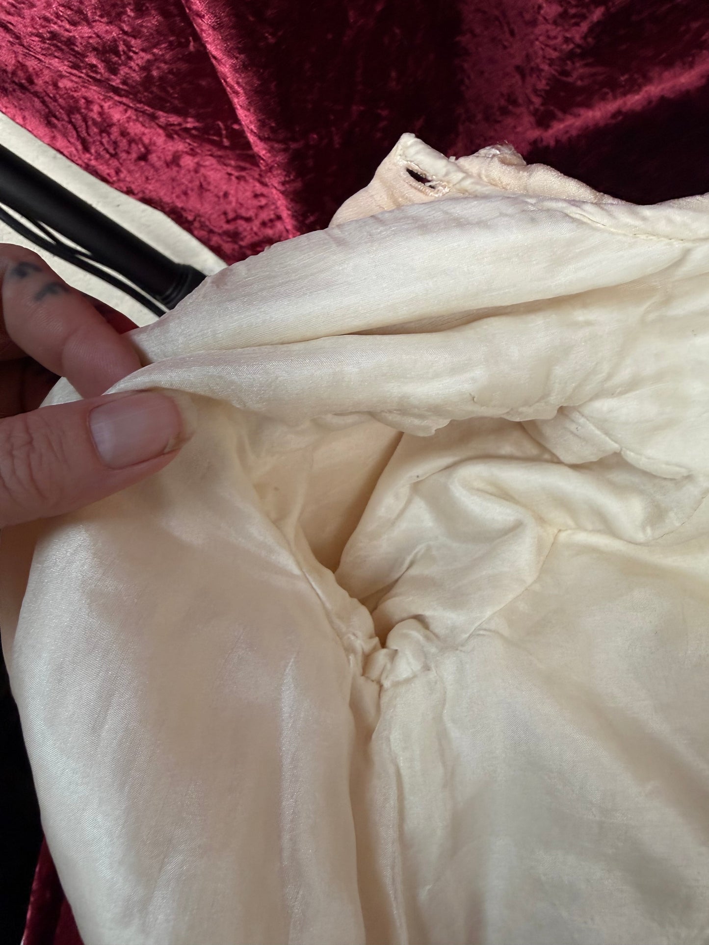 Vintage Pink Silk Baby Capelet – Hand Smocked Nursery Heirloom