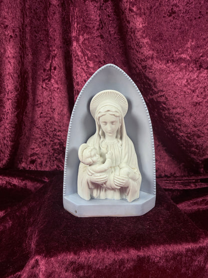 Vintage Bisque Porcelain Madonna and Child Planter Votive - BR Japan