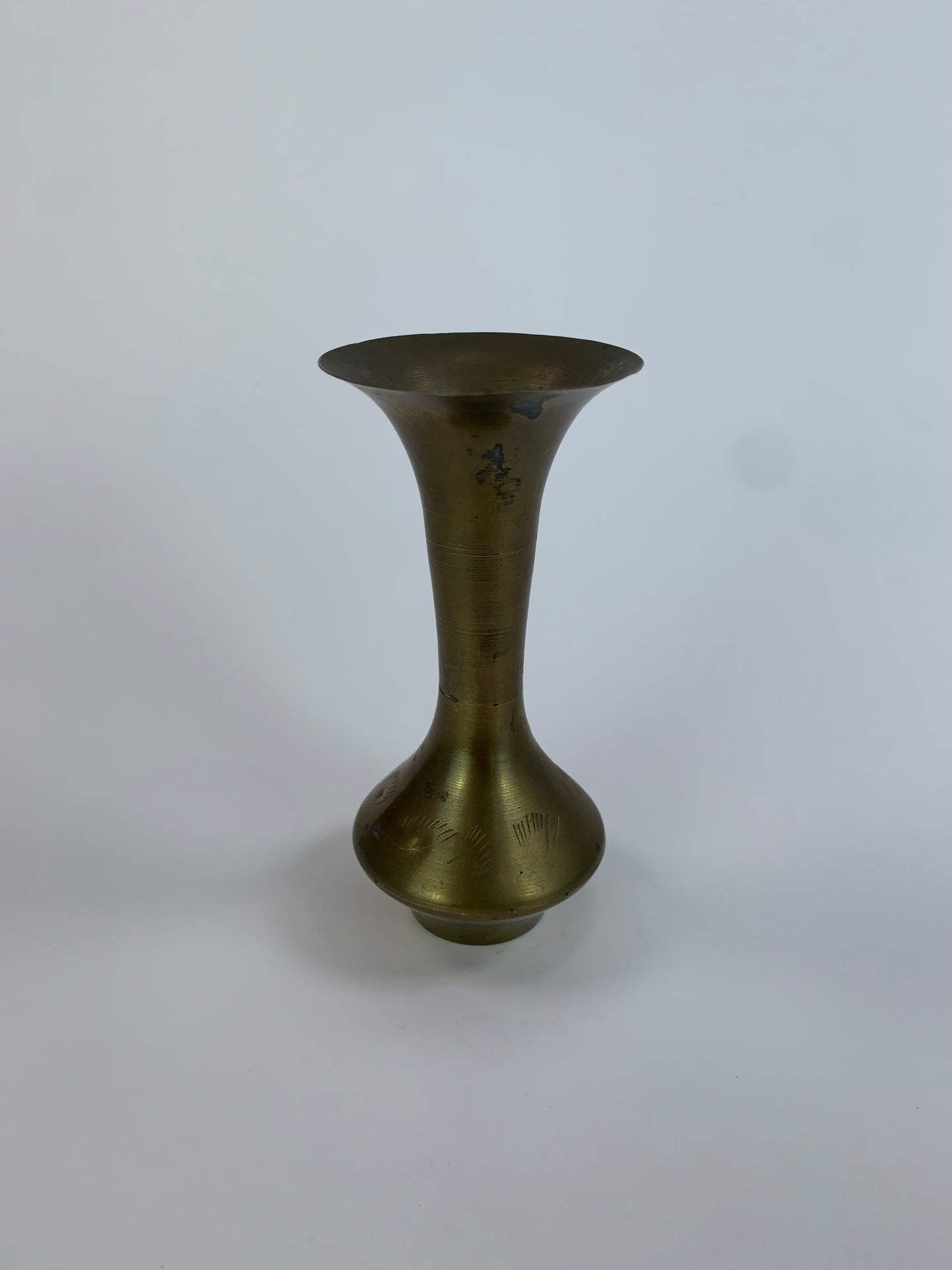 Vintage Brass Fluted Vase - 4 3/4"- Made In India