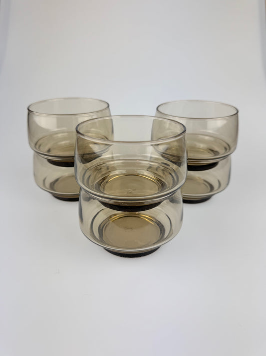 Vintage Libbey Glass Company - Tawny Accent Lowball Tumblers - Set of 6