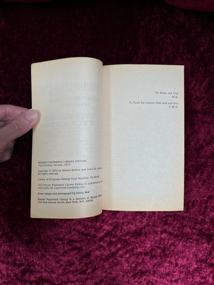 Vintage Paperback Book - Biofeedback Turning on the Power of Your Mind - Marvin Karlins and Lewis M. Andrews - Warner Paperback 1973