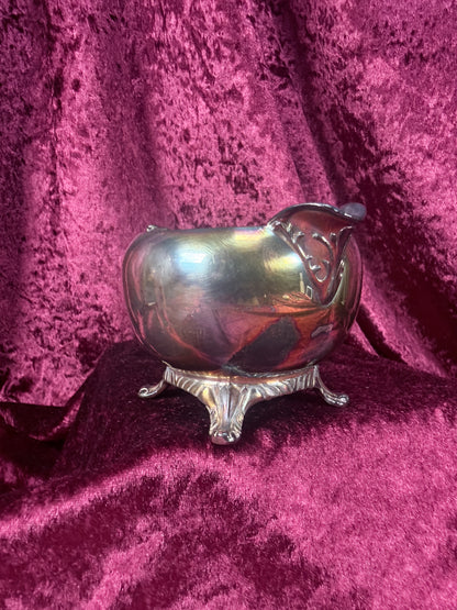 Vintage Silverplate Creamer – Apple Shaped Footed Pitcher