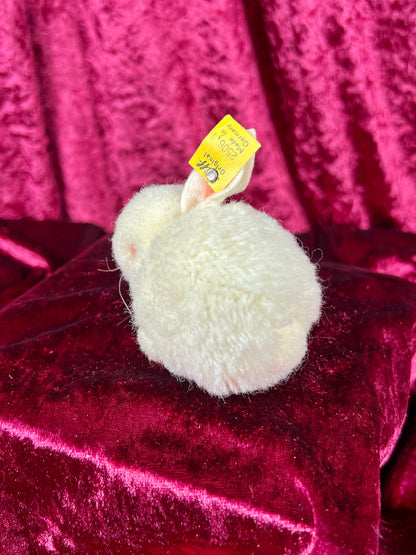 Vintage Collectibles - Miniature Stuffed Toy - White Pom Pom Bunny Rabbit - 25061 - Steiff - Germany