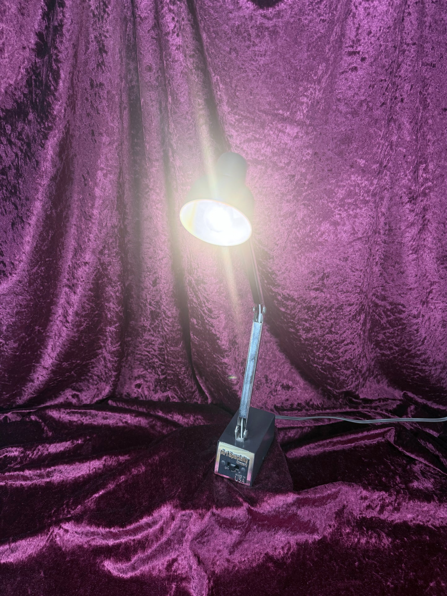 Vintage Metal Desk Lamp - Adjustable Task Light Art Specialty Company USA