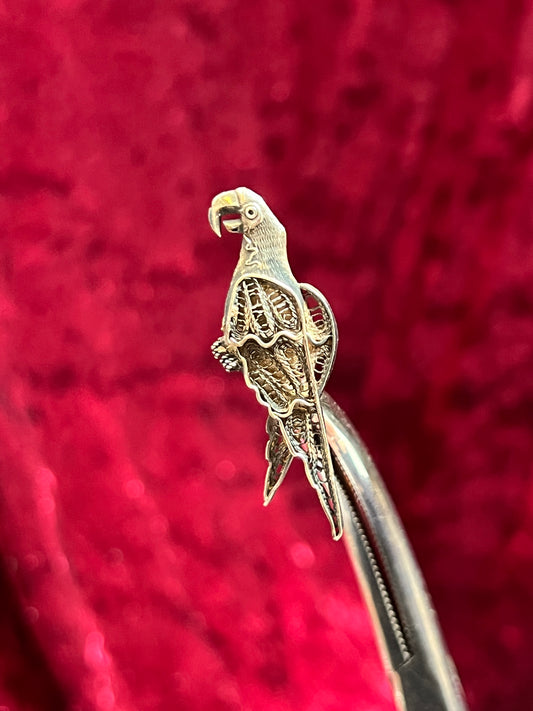 Vintage Jewelry - Brooch - 925 Silver - Ornate Parrot