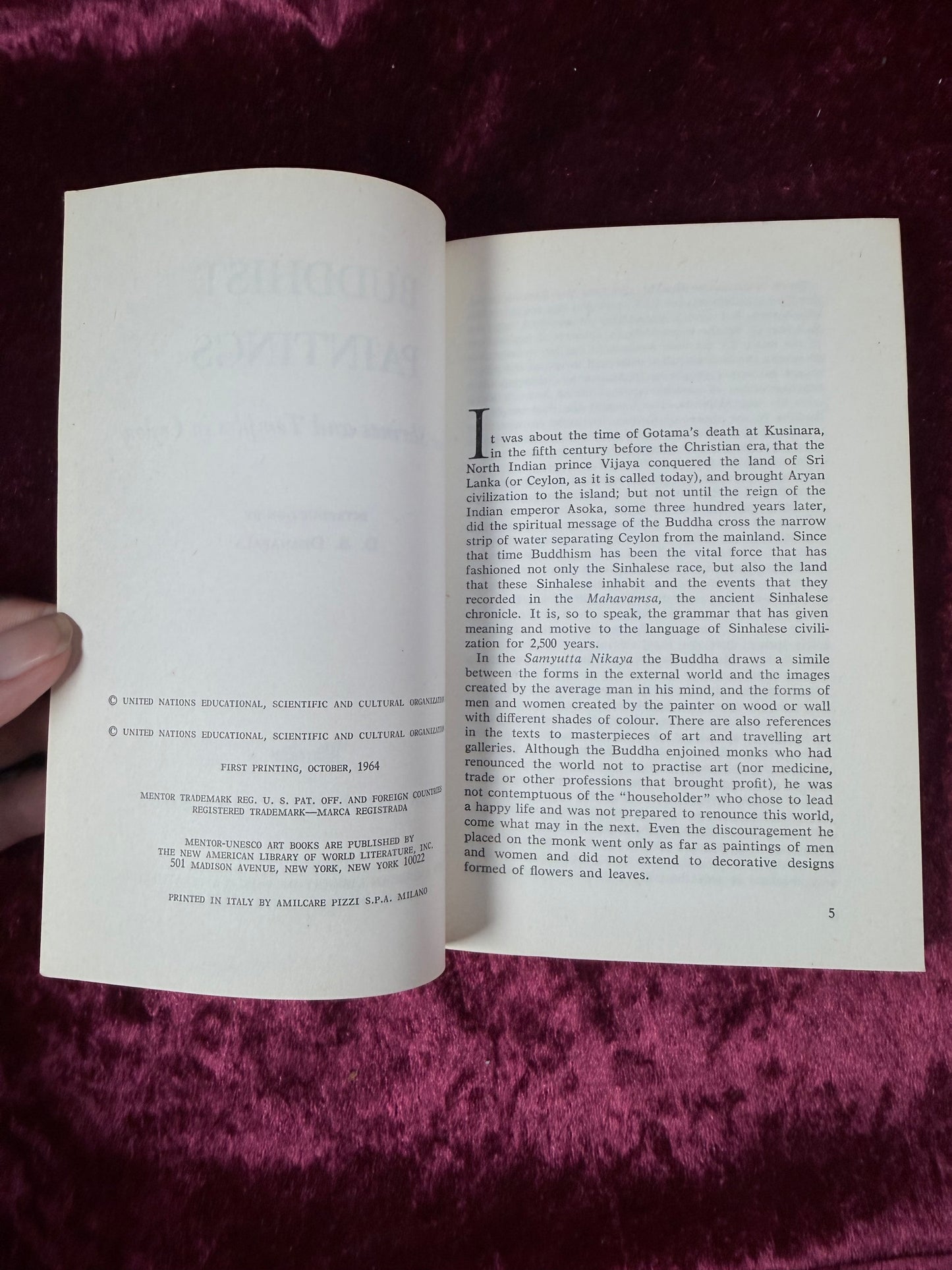 Vintage Buddhist Paintings from Shrines and Temples in Ceylon Paperback First Printing 1964