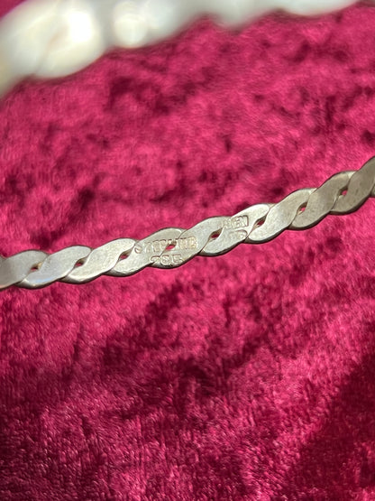 Vintage Jewelry - Bangle Bracelet - 925 Sterling Silver - Braided Twist