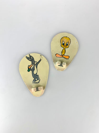 Rare Walt Disney Products Warner Bros Toothbrush Holders - Bugs Bunny & Tweety Bird - Wall Mounted