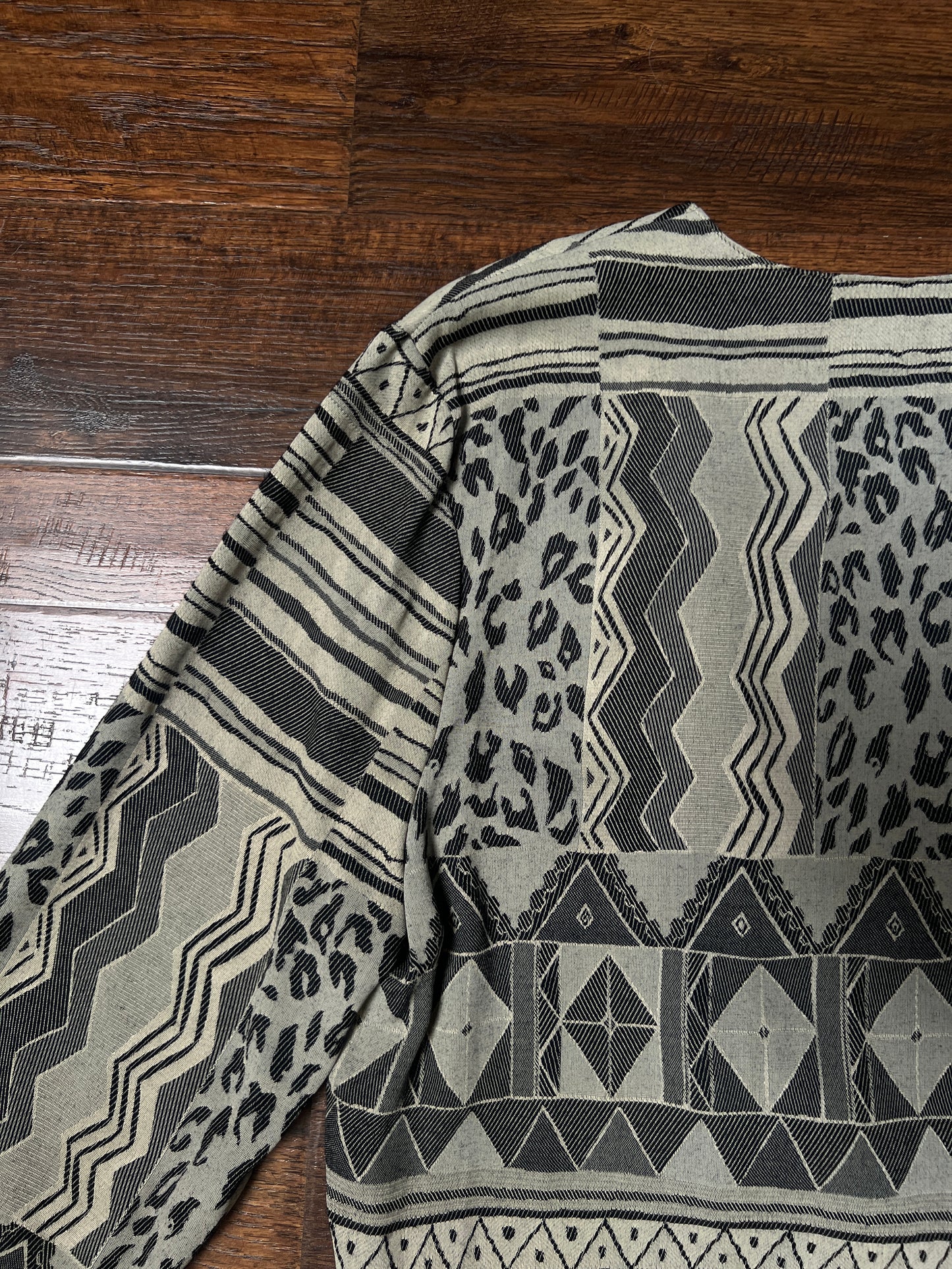 Vintage Signet Acetate Rayon Lightweight Jacket – Geometric Animal Print – Medium