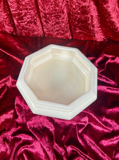 Vintage Trinket Dish - Ceramic - Giant Pink Rose - Chipped