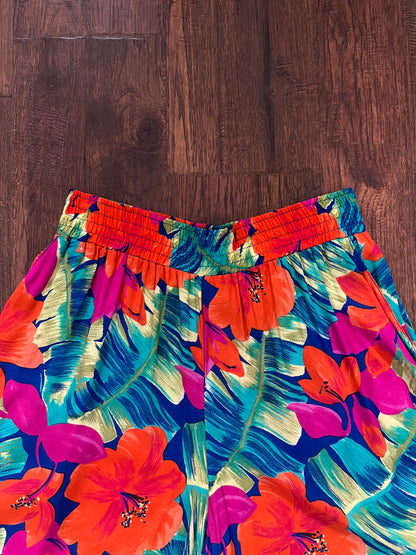 Vintage Norton McNaughton Tropical Two Piece Set - Bright Hawaiian Florals - Medium