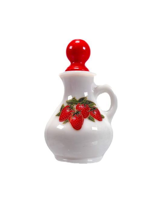 Vintage Avon - Strawberries and Cream Milk Glass Container