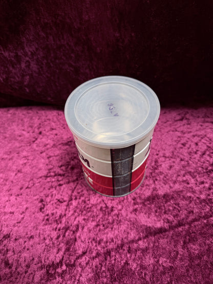 Vintage Lucky Metal Coffee Can - San Leandro California Red White Regular Grind One Pound Tin