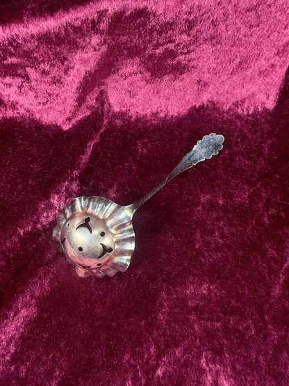 Vintage Silverplate Sugar Sifter Spoon – Pierced Bowl Floral Handle
